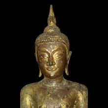 Bouddha debout en bronze dor
